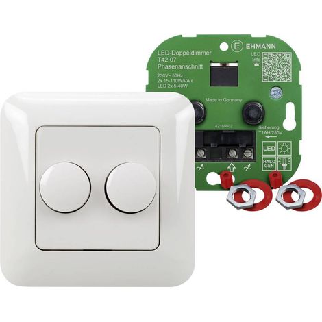 Ehmann 4260c0701 Doble regulador LED blanco empotrado
