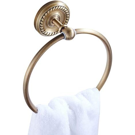 Anneau porte-serviettes antique ,Porte-serviettes rétro en laiton, anneau porte-serviettes vintage avec perçage (1/5)