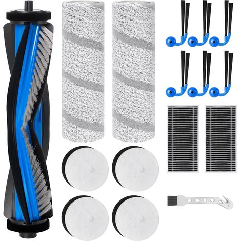 16 Kit Accessori per Ecovacs Deebot X11 OmniCyclone Aspiratore Robot, 1 Spazzola Principale, 6 Spazzole Laterali, 2 Rullo di Pulizia, 2 Filtri, 4 Filtri Base di Ricarica (1/5)