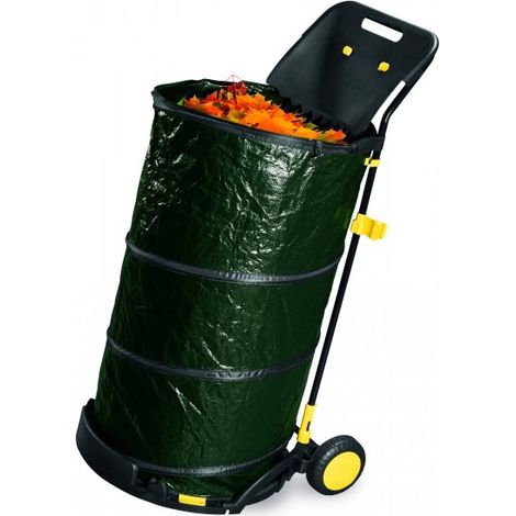 Carrello raccogli foglie con sacco pop up, acciaio, 150lt Fredi