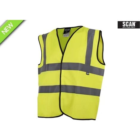 Scan Hi-Vis Waistcoat Yellow Medium 41in SCAHVWM