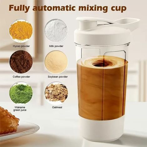royaluxe - Blender portable USB électrique 1 pièce, mixeur automatique à une touche, transparent, graduation, PP alimentaire pour café, smoothies, protéines (1/5)