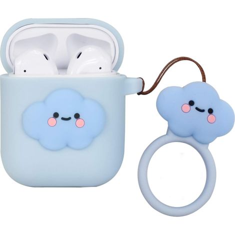 Étui pour AirPods 2 et 1, motif fruits mignons, en silicone souple, résistant aux chocs et anti-poussière (nuages bleus) (1/4)
