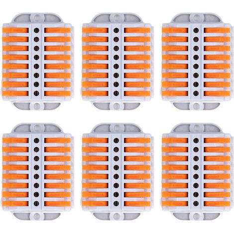 6 Connecteurs Rapides ABS Cuivre Électroplaqué Compacts pour Câblage Bâtiment Lot de 6 (1/5)
