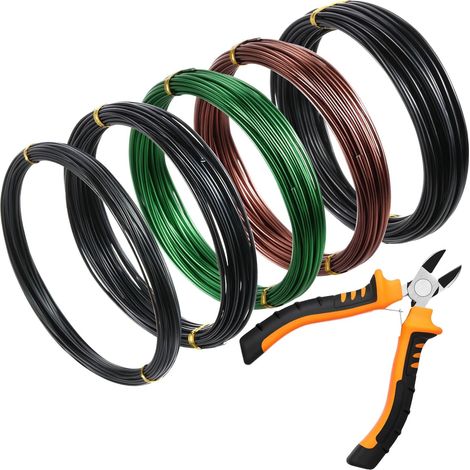 Kit de bonsaï en fil d'aluminium, câble de 10 mètres pour la mise en forme et le câblage de bonsaïs horticoles, stylisme de plantes. (1/5)