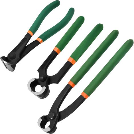 Lot de 3 Outils en Acier Extrait-Clous et Coupe-Boulon 6 Pouces avec Pince à Collier 9 Pouces pour Arrachage et Découpe (1/4)