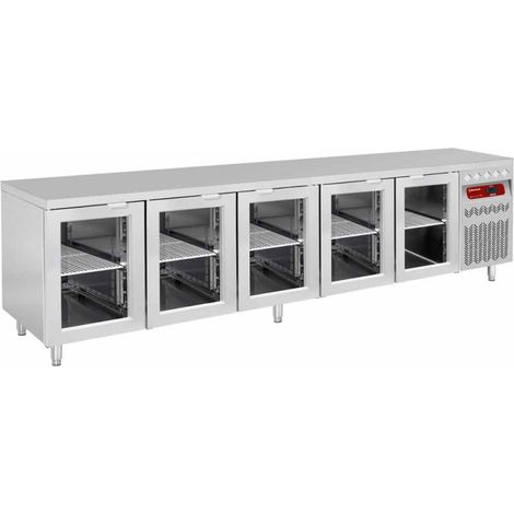 Table réfrigérée ventilé vitrée GN 1/1- Diamond