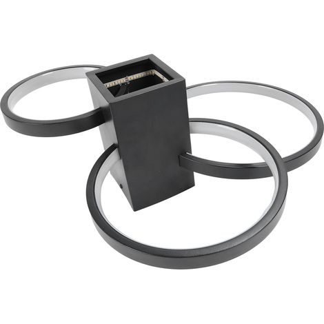 Plafonnier LED avec télécommande, 3 couleurs de température de couleur (3000K-6500K), intensité variable, lampe décorative moderne pour bureau, chambre, cuisine, vestiaire (1/5)