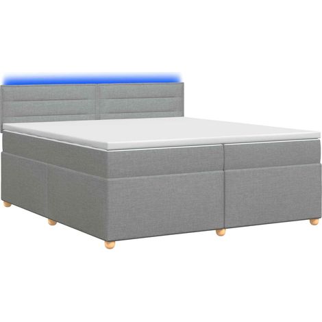 Maison Exclusive - Letto box spring con materasso Grigio Chiaro 200 x 200 cm (1/5)