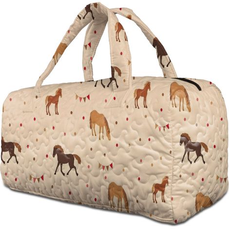 Sac de voyage matelassé à motifs femme 48,5x23x23 cm, polyester, week-end zippé, poches, sac sport, courses et cadeaux (1/5)