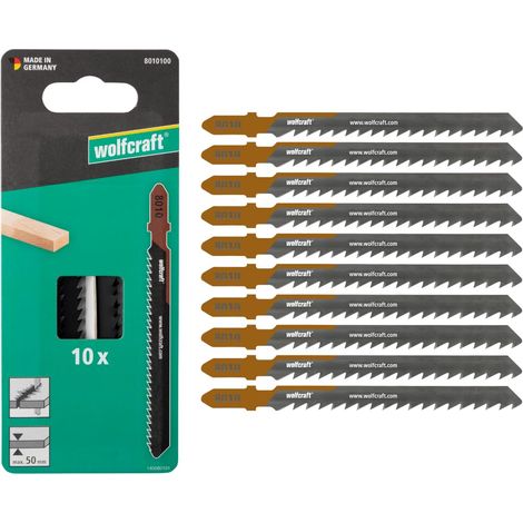 8010100 - Lame de scie sauteuse, coupe rapide - Lame HCS avec queue en T - Idéale pour les lattes de toit et autres bois tendres - Profondeur de coupe 50 mm (1/3)