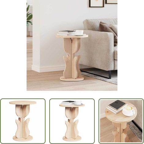 Bois massif pin - Table basse Naturel 39,5 x 39,5 x 53,5 cm Bois massif en pin (1/5)
