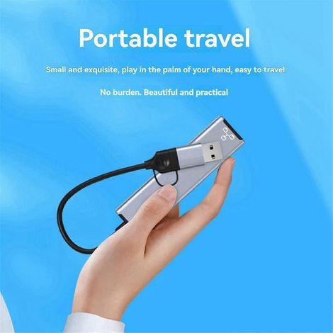 USB-C/USB-A-zu-Ethernet-Adapter 1000 Mbit/s RJ45-Netzwerkkarte (1/5)