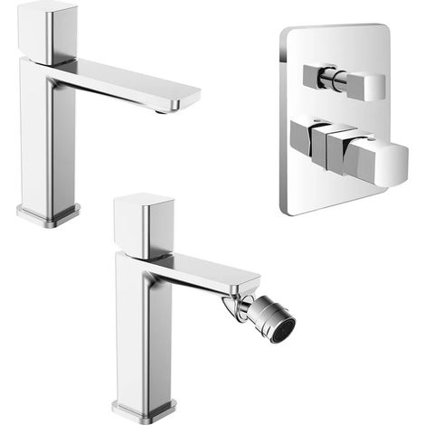 Set di rubinetti lavabo bidet e doccia con deviatore in ottone Lotus (1/5)
