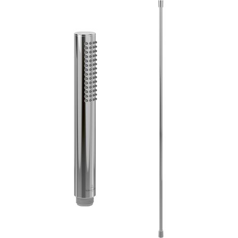Pommeau de douche VILLEROY & BOCH Verve Showers Stick + Flexible de douche Universal Showers 160 cm Chromé