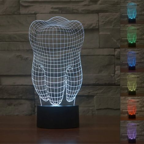 3D Lampe de Table 3D Optical Illusion Visuelle Lumières de La Nuit 7 Changement de Couleur USB Bouton jardin terrasse extérieur (1/5)