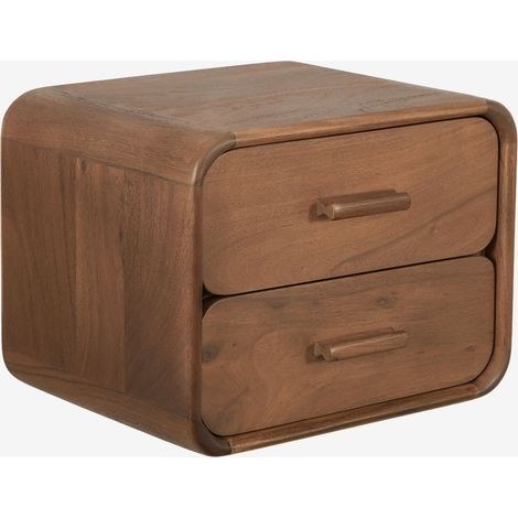 SKLUM Schwebender Nachttisch 40x30 cm aus Aylin-Holz              Akazienbraun dunkel                     