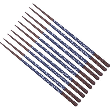 Paire de baguettes réutilisables, antidérapantes, à motif raffiné, légères, confortables et lavables, idéales pour les fêtes et les mariages, bleues. (1/5)