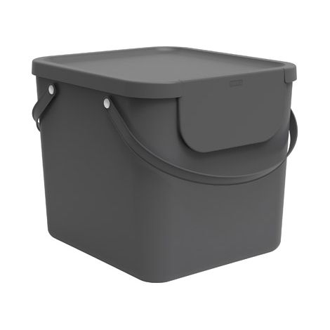Rotho Albula - Sistema de Separación de Residuos 40 L para la Cocina, Plástico (PP) sin BPA, Gris Antracita, 40 L (40.0 x 35.8 x 34.0 cm)