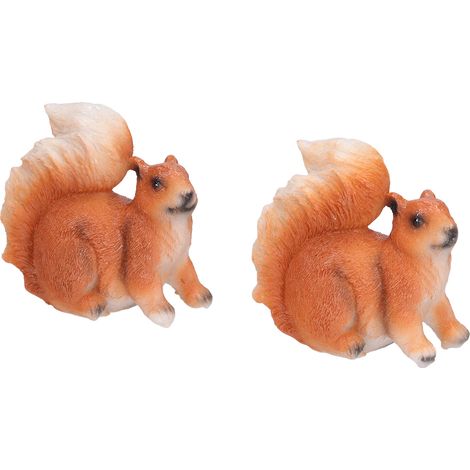 1 Paire de Figurines Écureuils en Résine Miniature, Statue Animale Décorative pour Jardin, Pelouse ou Terrasse