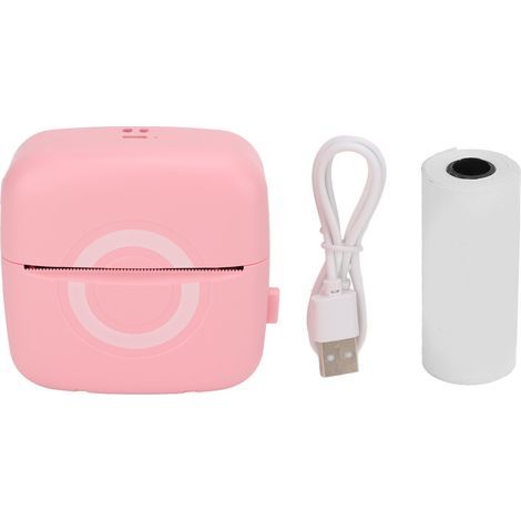 Imprimante thermique portable Bluetooth rose, mini imprimante à étiquettes rechargeable USB, 200 DPI, compacte et intelligente pour corrections. (1/5)