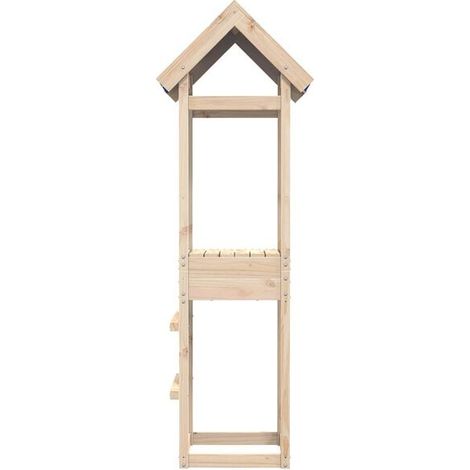 Jeu extérieur enfant : Tour de jeu Marron 52,5 x 85 x 239 cm Bois massif imprégné jeu extérieur enfant, aire de jeu jardin, balançoire enfant , pour jardin, usage domestique , enfant 3-8 ans (1/5)