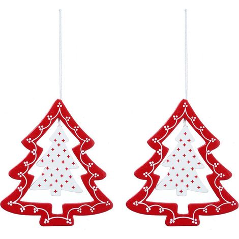 Argomento di Natale Wood Suspension x 2 - Fir - Feeric lights & christmas (1/3)