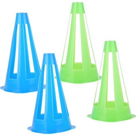 Lot de 4 cônes d'entraînement de football creux de 23 cm avec trou, marqueurs de sport extérieur, barrières de football (1/5)