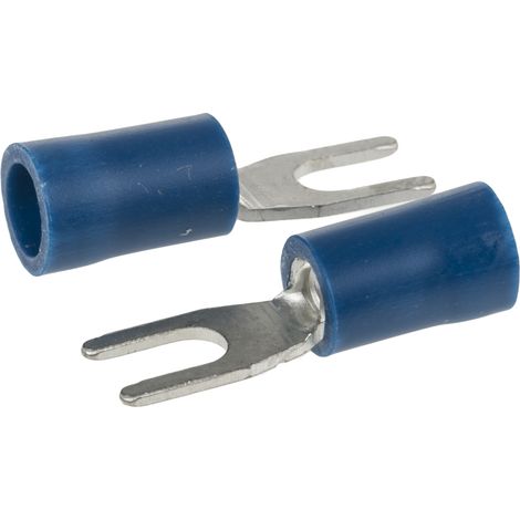 Cosse à fourche à sertir RS PRO Isolé, Bleu 14AWG 2.5mm² 16AWG 1.5mm²