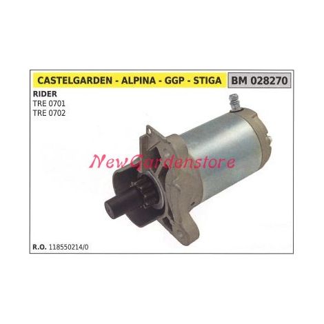 castelgarden rasentraktor anlasser motor rider tre 0701 0702 028270