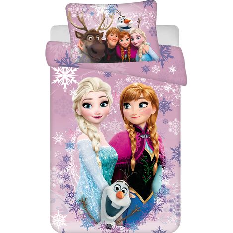 Juego de ropa de cama infantil de Frozen, 100 x 135 cm, de algod贸n, para cuna.