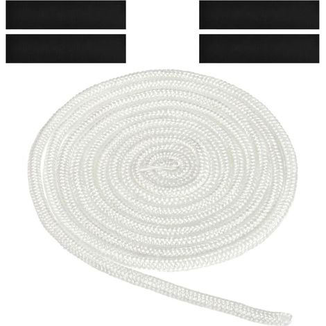 Cordon d'étanchéité, joint de remplacement pour porte de cheminée et de poêle, fibre de verre, blanc, 6 mm x 3 m (1/5)