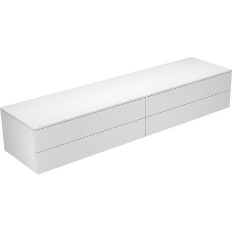 Buffet EDITION 400 4 façades coulissantes 2100 x 382 x 535 mm blanc, verre blanc mat KEUCO (1/2)
