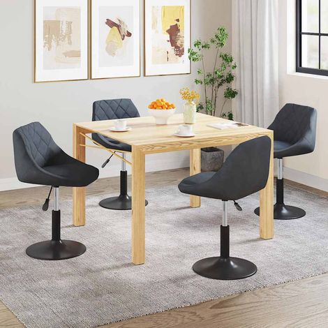 vidaXL Sillas de comedor giratorias 4 unidades terciopelo gris oscuro (1/4)
