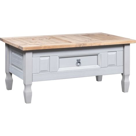 Table basse, Table d'appoint, Design Moderne,Table de Salon Pin mexicain Gamme Corona Gris 100x60x45 cm XZZ18562076 (1/5)