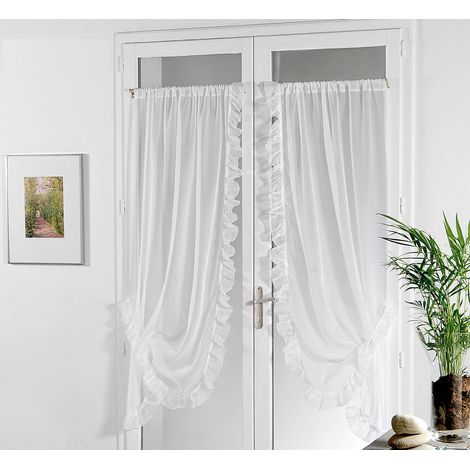 Voilage "Bonne Femme" frou-froutant Blanc 95x150 cm