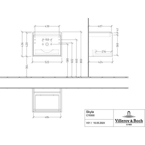 Villeroy & Boch C78300VH WTUS Skyla C78300 522x436x424mm 2