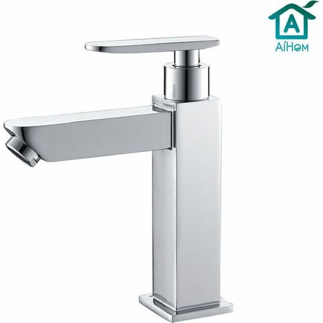 Kaltwasserhahn für Handwäsche Badezimmer Wasserhahn Chrom Einhebelmischer Waschbecken Wasserhahn (1/4)