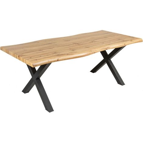 Table RIVET – Rectangulaire 180 cm – Bois et métal – Style industriel (1/4)