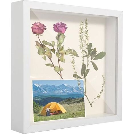 Cadre Profond 20x20 cm Vitrine 3D pour Photos et Décoration DIY Blanc (1/5)