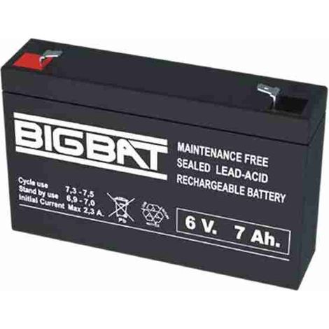 ELAN-Code 607 - 6V-Batterie. 7,0 Ah. Elan Bigbat Blei-Säure-Batterie 6 V 7 Ah 00607