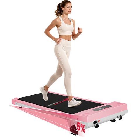 Tapis de course compact 2.5 HP - Vitesse réglable 1-10 km/h - Ecran LED - Silencieux 50 dB - Charge max 120 kg - avec Telecommande - Dimensions 116x57x14 cm - pour Fitness Maison, Bureau, Gym (1/5)