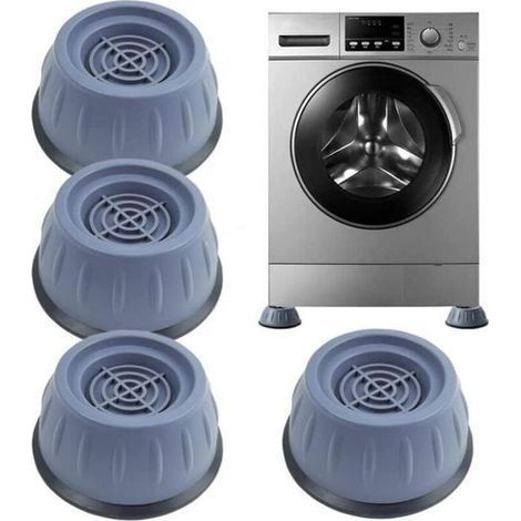 Tampon à Pied Machine à Laver - ZHUODIKE - Universel pour Lave-Linge et Sèche-linge - Anti Vibration - Blanc (1/4)