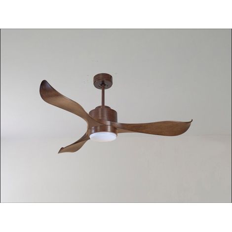 Bolt, Ventilateur déstratificateur d'air, pales bois clair132Cm, moteur chromé, 100 % efficace hiver/été avec lampe. (1/5)