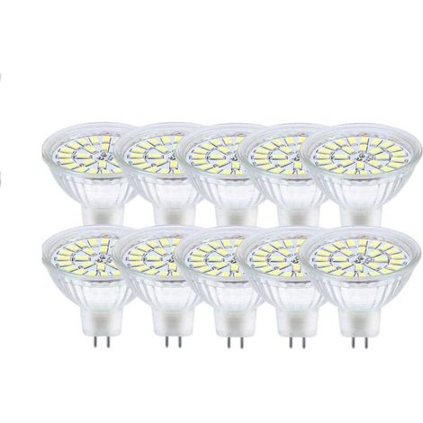 Ampoule LED GU5.3 Blanc Froid 6000K, MR16 LED 12V 3W Equivalent à 30W Halogène, Ampoules LED Spot Non Dimmable, Lot de 10 [Classe énergétique F] (1/5)