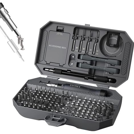 Jeu d'outils de précision 164 en 1 pour réparation électronique, tournevis magnétique Torx T5 T6 pour téléphone, lunettes, ordinateur portable, montre, appareil photo, jouets, console (1/5)