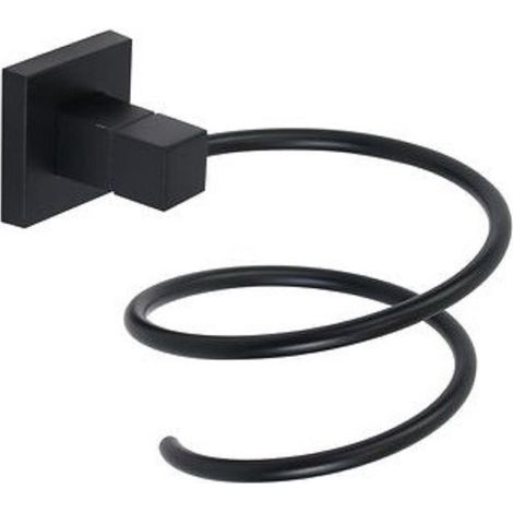 Cleafe - Supporto Per Phon Asciugacapelli Bagno Casa Palestra A Muro Parete Acciaio Nero - (1/2)
