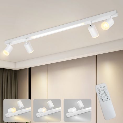 GBLY LED Deckenleuchte Dimmbar Deckenstrahler - Küchenlampe 4 Flammig weiß 38W mit Fernbediennung 3000K-6500K Deckenspots Schwenkbar 350° Modern für Wohnzimmer Schlafzimmer Küche Büro