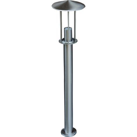 Borne d'extérieur inox 60W E27 – Hauteur 80cm – Indice de protection IP44 – Résistante aux intempéries – I-Watts