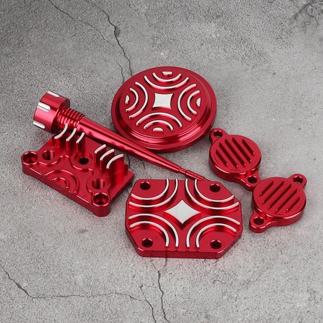 Cachet de moteur en aluminium rouge pour moto cross Lifan 110cc 125cc, kit de couvercle décoratif de carter, pièces de rechange ajustées (1/5)